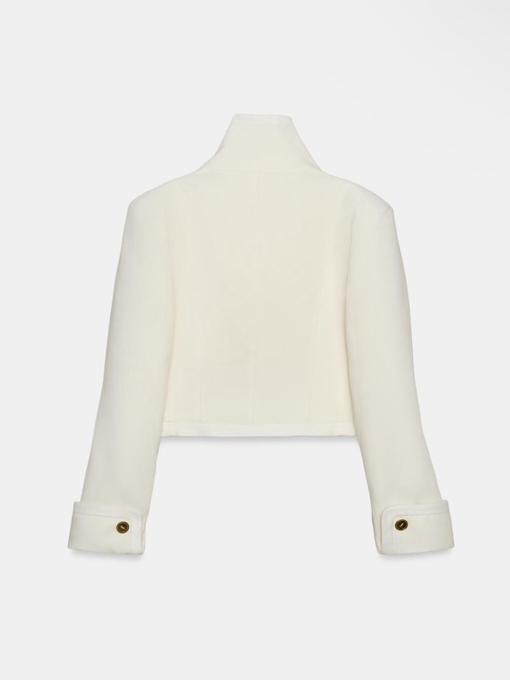Zara Off-White Double-Breasted Sculpted Collar Jacket - Picture 5 of 5